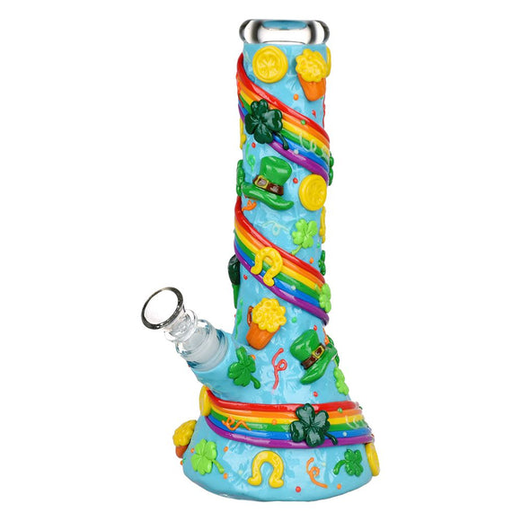St. Patrick's Day Rainbows and Gold Glow In The Dark Water Pipe - 10