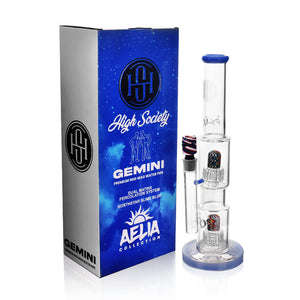 High Society | Gemini Premium Wig Wag Waterpipe (Blue)