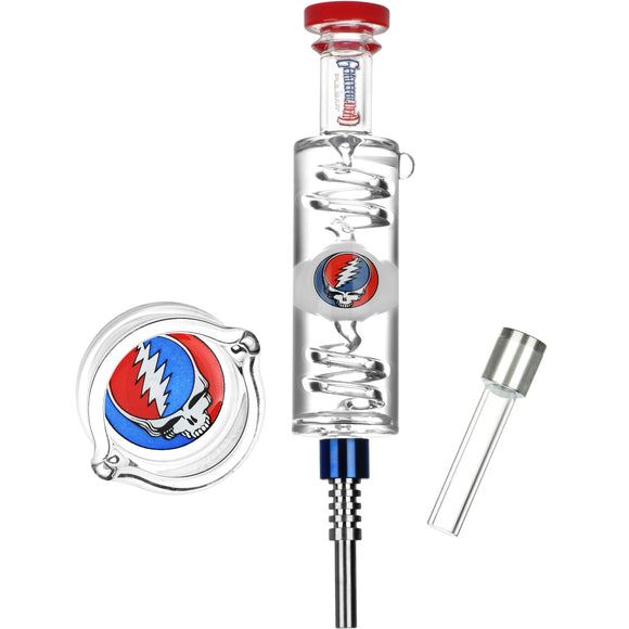 Grateful Dead x Pulsar Steal Your Face Glycerin Glass Dab Straw - 8.5