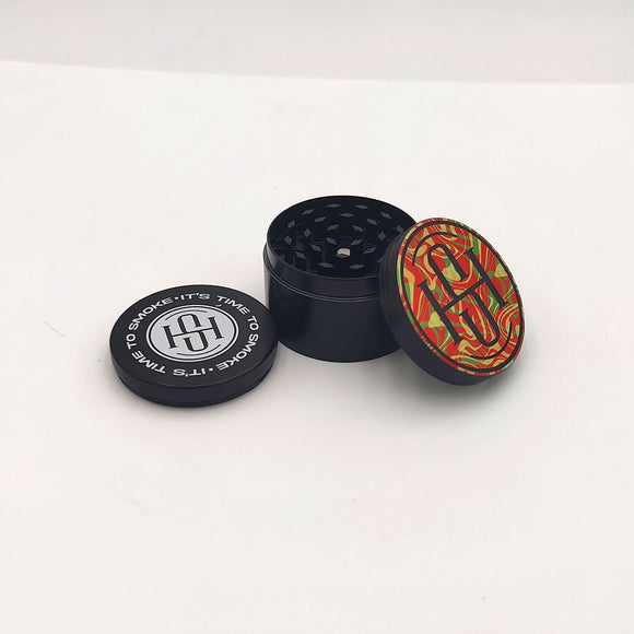 High Society - 4 PC 63mm Ceramic Teflon Coated Grinder - Rasta