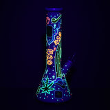 Beach Vibes 420 Painted Glass Beaker Water Pipe - 10" / 14mm F