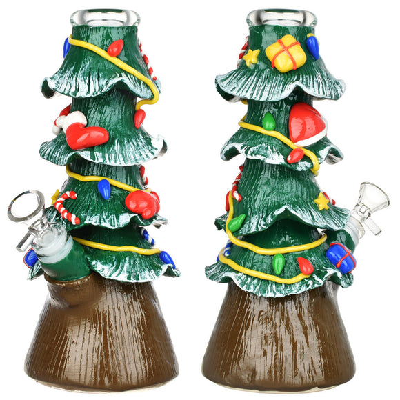 Christmas Tree Beaker Glass Water Pipe - 9.75