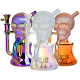 Solemn Skull Electroplated Glass Recycler - 6.75" / 14mm F / Colors Vary