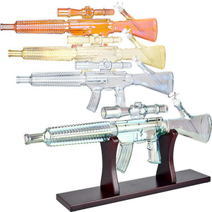 Machine Gun Glass Water Pipe - 23.75" / 14mm F / Colors Vary