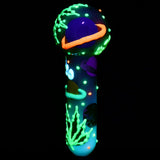 6CT Bundle - 420 Painted Glow In The Dark Glass Hand Pipe - 5" / Assorted Designs