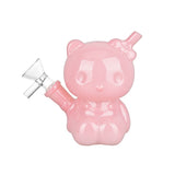 Hey There Kitty Glass Water Pipe - 4" / 14mm F / Colors Vary