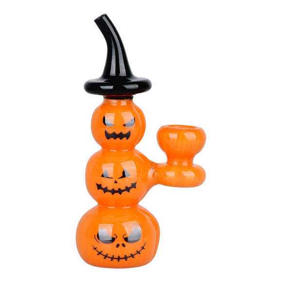 Halloween Pumpkin Pile Up Glass Bubbler - 5.75