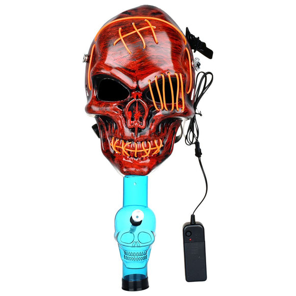 Scary Skull Light Up Gas Mask & Acrylic Water Pipe - 8