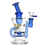 Diamond Glass Gold Ratchet Perc Recycler Water Pipe - 7.75" / 14mm F / Colors Vary