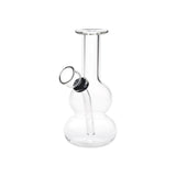 Itty Bitty Double Bubble Glass Water Pipe - 4.75" / Clear
