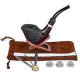 Shire Pipes Standing Carved Cherry Wood Tobacco Pipe - 5.5"