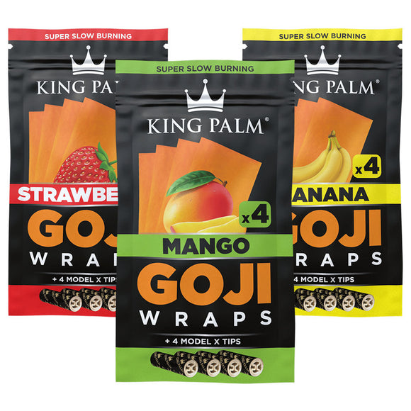 King Palm Goji Wraps & Filter Tips | 4pk | 15pc Display