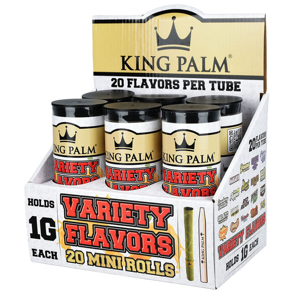 6PC DISP - King Palm Hand Rolled Leaf Mini - 20pc / Assorted Flavors