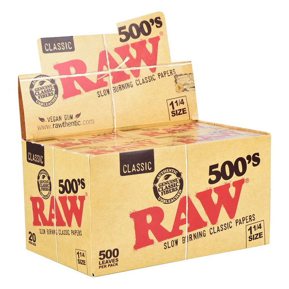 20PK DISPLAY - RAW Classic Creaseless 500's Papers - 500pc / 1 1/4