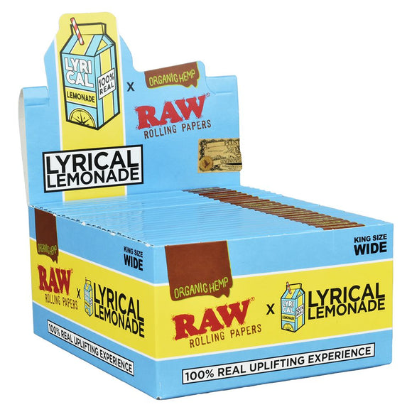 50CT DISPLAY - RAW x Lyrical Lemonade Rolling Papers - Organic Hemp / 32pc / King Size Wide