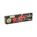 24CT DISPLAY - RAW Black Connoisseur Rolling Papers + Tips - Classic / 32pc / King Size Slim