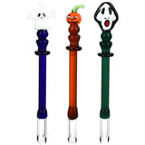 3CT BUNDLE - Uncanny Valley Halloween Assortment Scoop Tip Glass Dab Tools - 5.75"