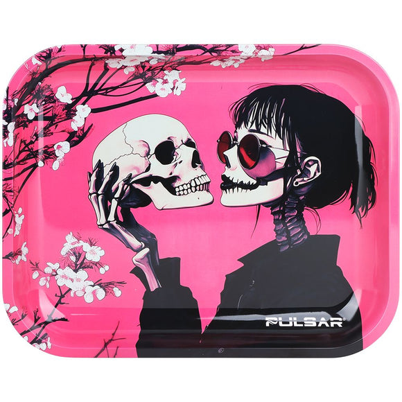 Pulsar Design Series Large Metal Rolling Tray - Sakura Skulls / 13
