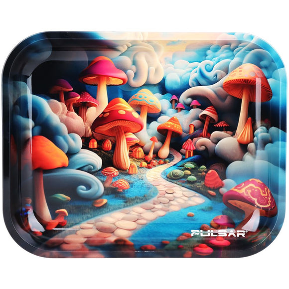 Pulsar Design Series Large Metal Rolling Tray - Shroom Path / 13