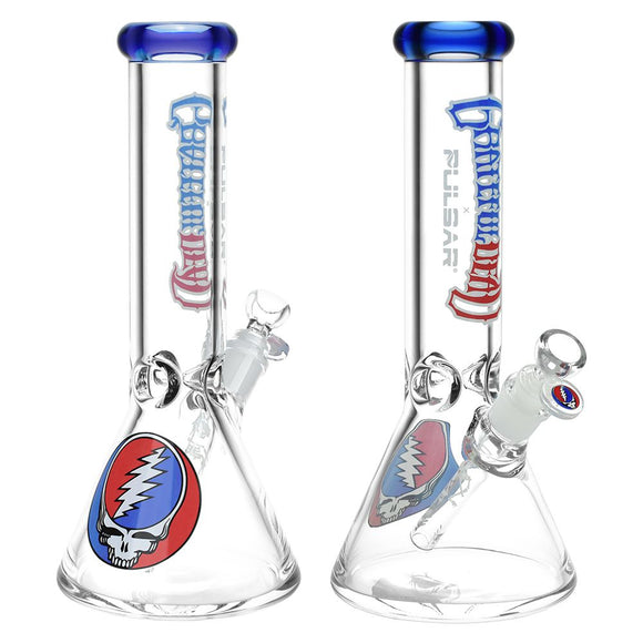 Grateful Dead x Pulsar Steal Your Face Beaker Glass Water Pipe - 11.75