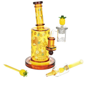 Pulsar Fruit Series Pineapple Express Glow In The Dark Dab Rig Kit - 8" / 14mm F