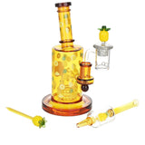 Pulsar Fruit Series Pineapple Express Glow In The Dark Dab Rig Kit - 8" / 14mm F