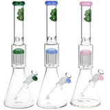SeshGear Jellyfish Double Chamber Glass Beaker Water Pipe - 17" / 14mm F / Colors Vary