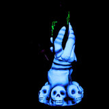 Skelly Grip w/ Bats Straight Tube Glass Water Pipe - 9" / 14mm F