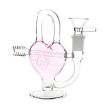 Pulsar Arrow Heart Glass Water Pipe - 5" / 14mm F
