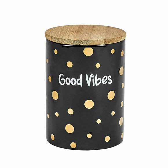 Fashioncraft Stash Jar - Good Vibes - Black