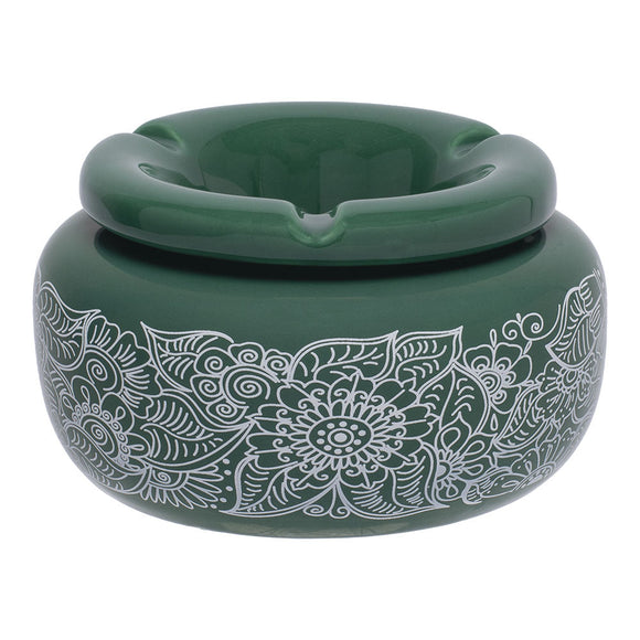 Fujima Moroccan Ceramic Ashtray - Green Floral / 5
