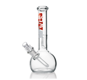 GRAV 8" Round Water Pipe w/ Fixed Downstem - Clear