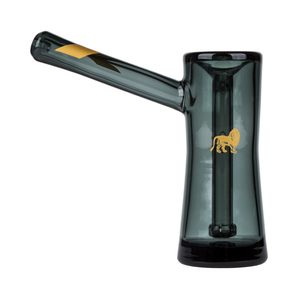 Marley Natural Smoked Glass Bubbler with Gold Stripe Decal