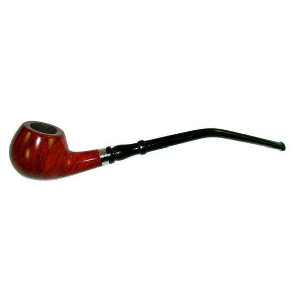Pulsar Shire Pipes Churchwarden Cherry Wood Tobacco Pipe w/Bent Stem | 7.5