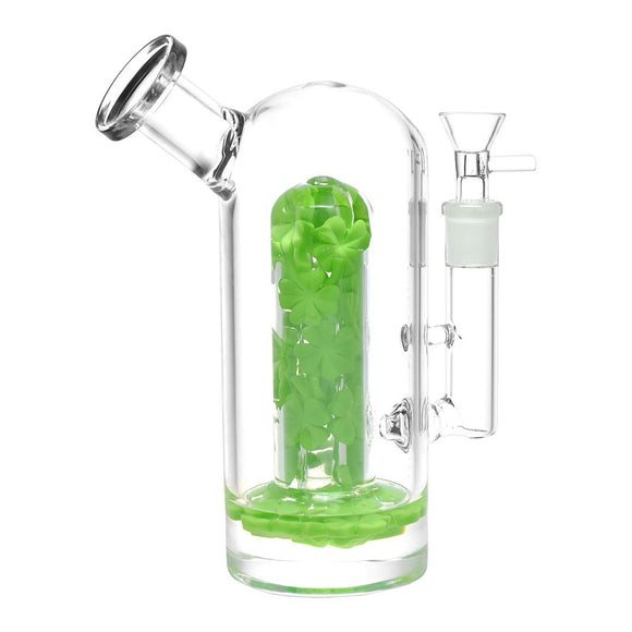 Lucky Clover Glass Water Pipe - 7.75