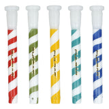 Pulsar Candy Stripe Downstem | 14mm | Asst Colors | 5pc Set