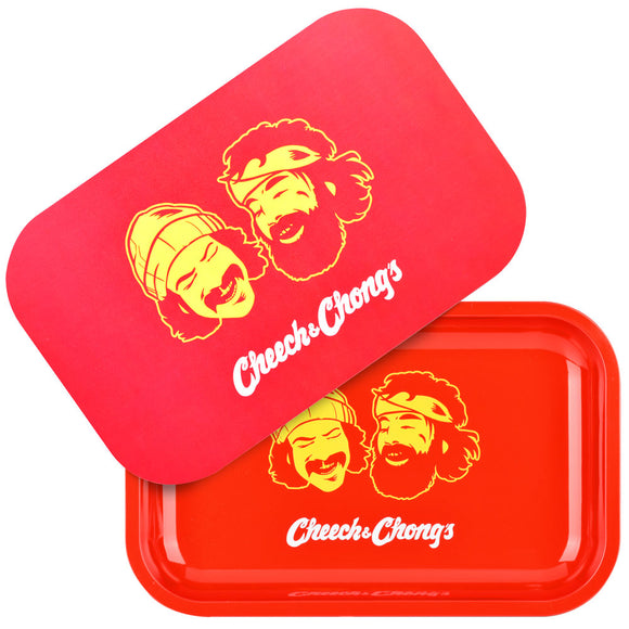 Cheech & Chong x Pulsar Metal Rolling Tray W/ Lid - Red Faces / 11