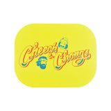 Cheech & Chong's x Pulsar Mini Metal Rolling Tray w/ Lid - Yellow Logo / 7"x5.5"