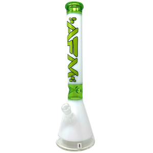 The Pulsar Beaker Bong 18" - Clear Bottom Lime/White