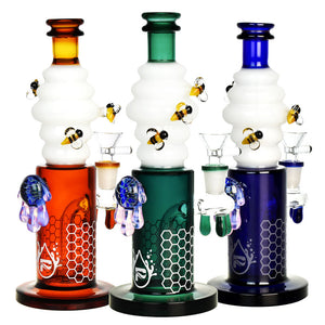 Pulsar Killa Bees Water Pipe - 9.5" / 14mm F / Colors Vary