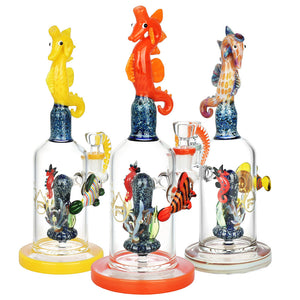 Pulsar Seahorse Ocean Reef Water Pipe-10.75"/14mm F/Clrs Vry