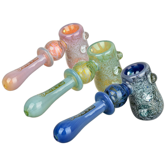 Pulsar Inside Print Glass Hammer Bubbler | Melting Shrooms | 5.25