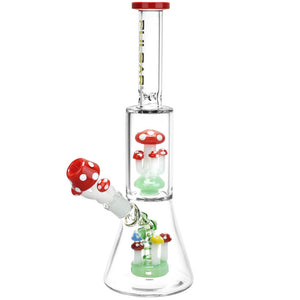 Pulsar Shroom Life Beaker Water Pipe - 11.75" / 14mm F / Red