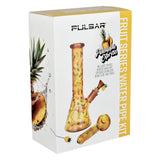 Pulsar Fruit Series Pineapple Express Herb Pipe Glow Duo - 10" / 14mm F
