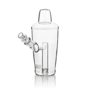 GRAV Sip Series - 7.5" Martini Shaker Bubbler- Clear (14mm Bowl) Fixed 8-Hole Fission Downstem